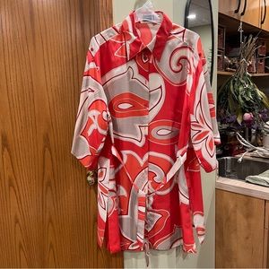 Samoon silky duster shirt.